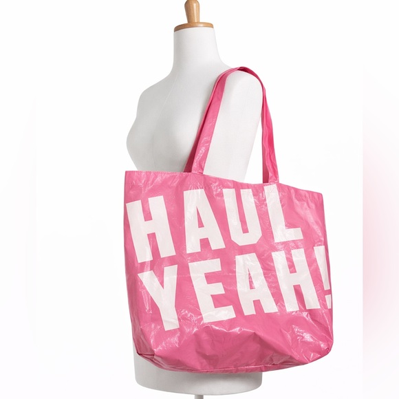 Y2K Victoria’s Secret Pink Tote Bag with Bold White Text - Picture 2 of 14